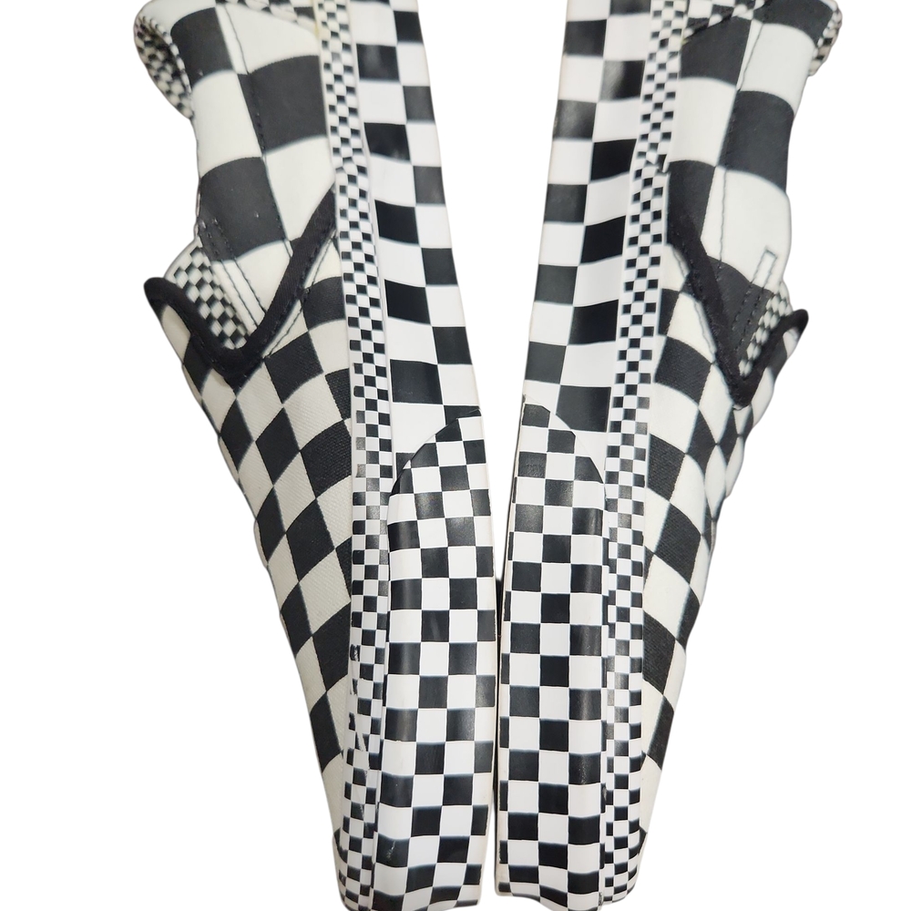 Vans Classic Checkered Slip-Ons in Black and White - Picture 3 of 5